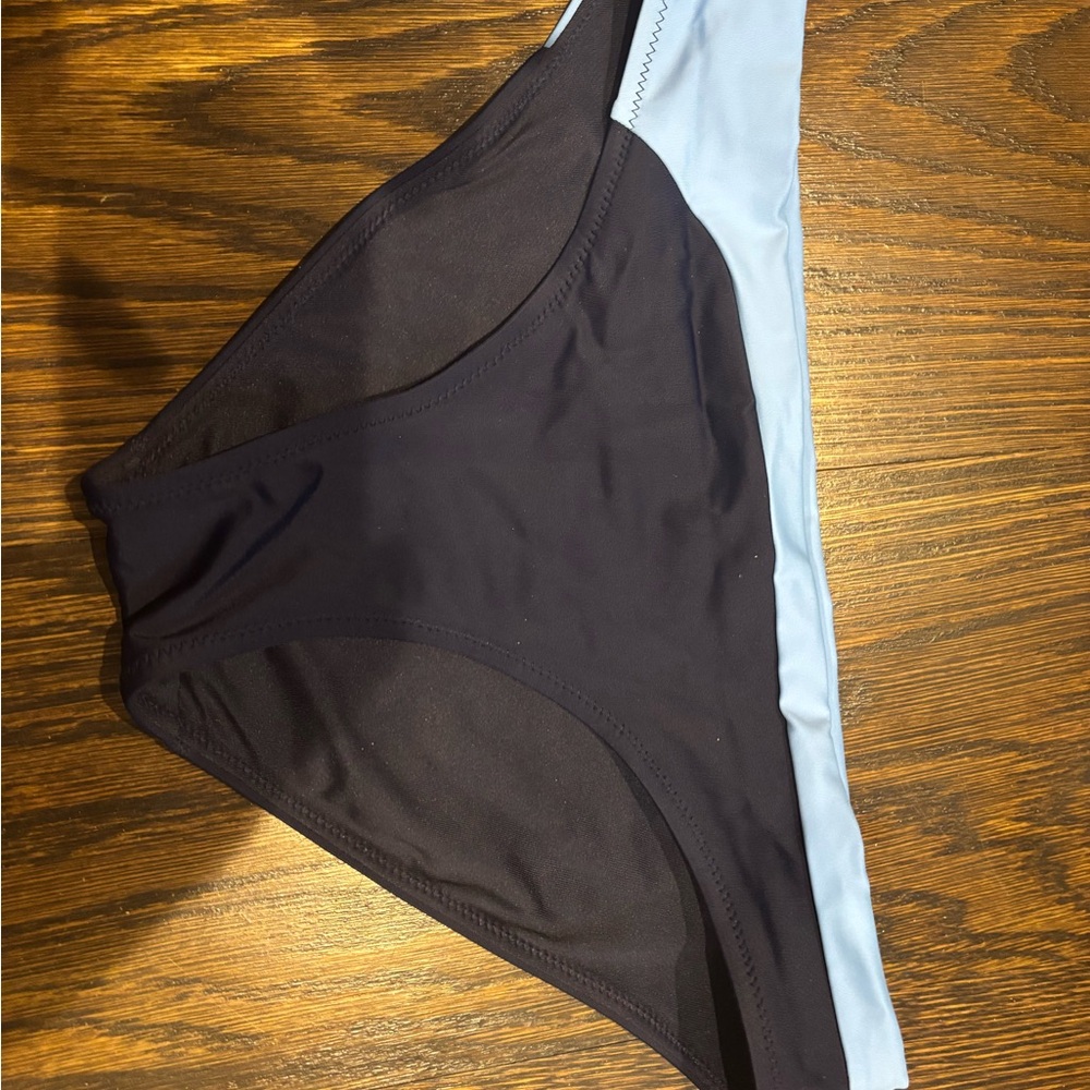 Athleta Black and Light Blue Bikini Bottom